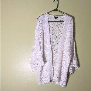 Zinzane White Openwork Knit Cardigan